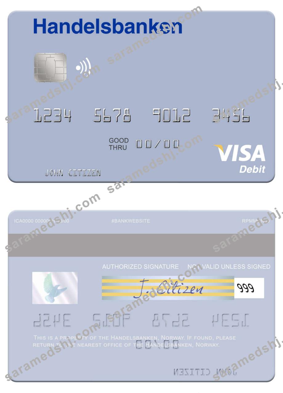 Norway Handelsbanken visa debit card